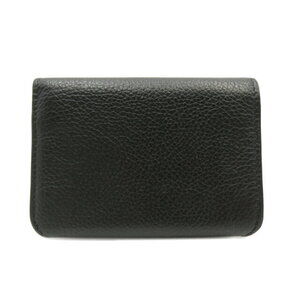 Balenciaga Calfskin Leather Cash Wallet Black Cowhide Tri fold